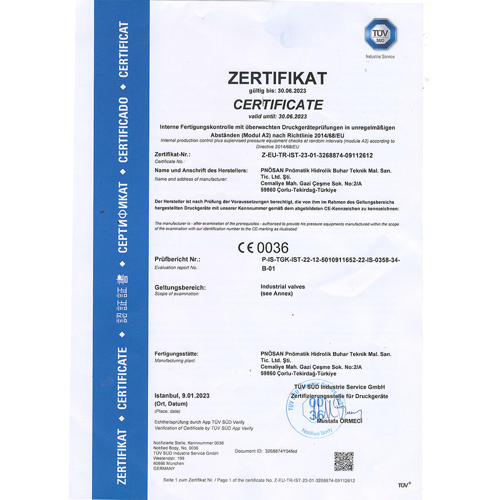 TÜV SÜD Belgesi