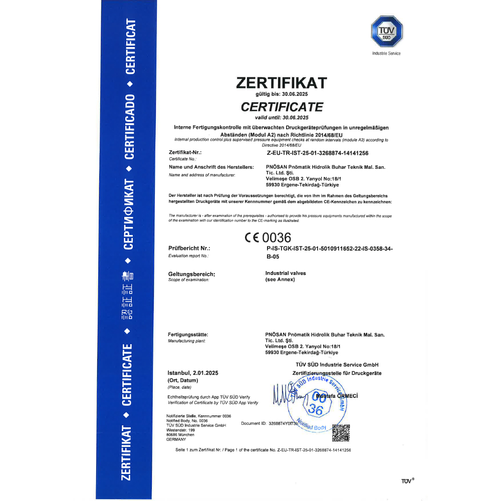 TÜV SÜD Belgesi